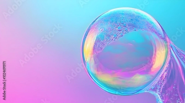 Fototapeta Iridescent Soap Bubbles in Abstract Macro Photography with Vibrant Prismatic Colors and Sharp Details