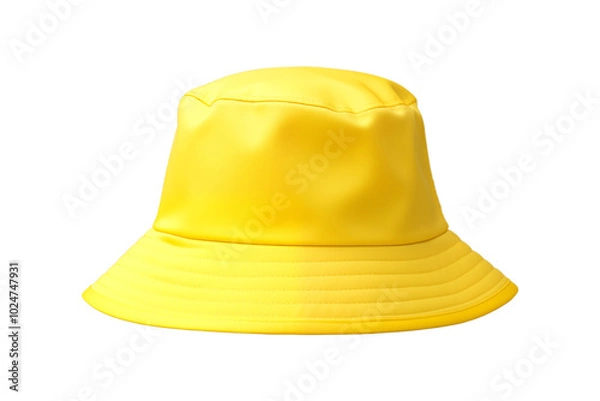 Fototapeta yellow bucket hat isolated on transparent or white background, png