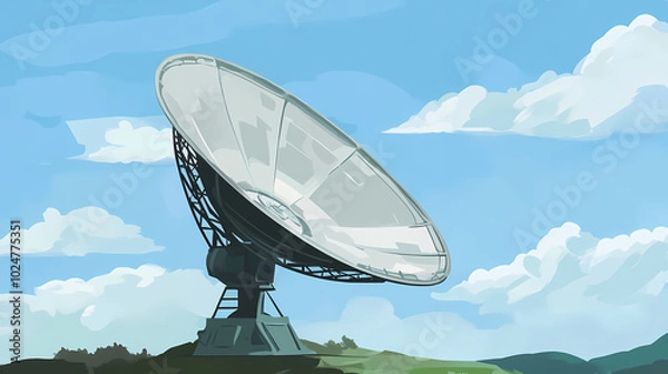 Fototapeta Vector illustration of a satellite dish