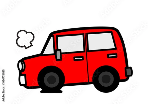 Fototapeta タイヤがパンクした車