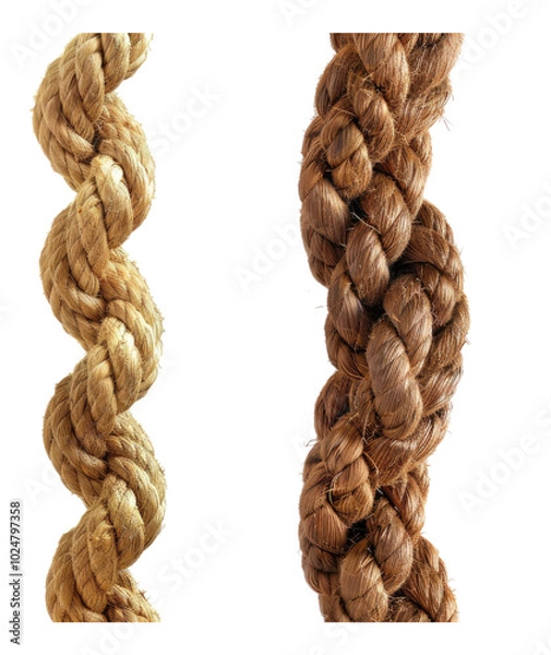 Fototapeta Rope part isolated on transparent background, Set of