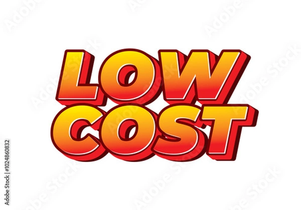 Fototapeta Low cost. Text effect in 3D style for promotional ads