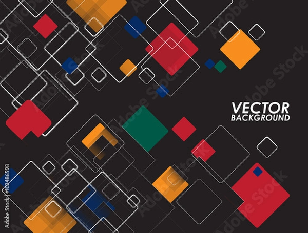 Fototapeta Business colorful Squares Background - Vector Design Concept