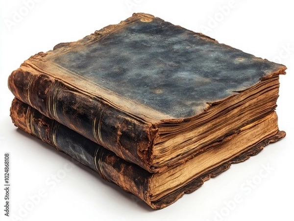 Fototapeta An isolated spell book, filled with ancient spells and potions, representing magic and mystery, isolate on white background. 