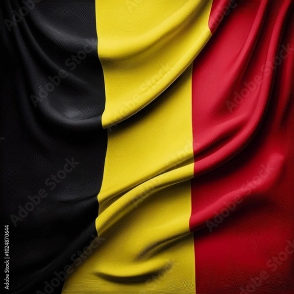 Obraz textured belgian flag draped fabric