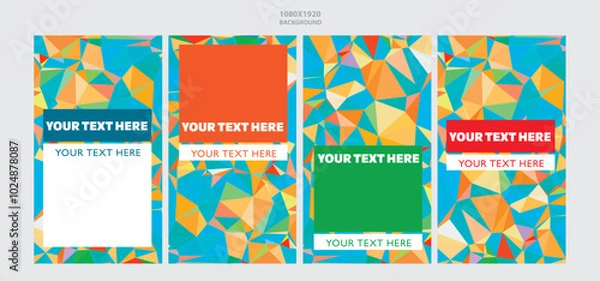 Obraz Abstract triangle template design set, colorful modern shapes.