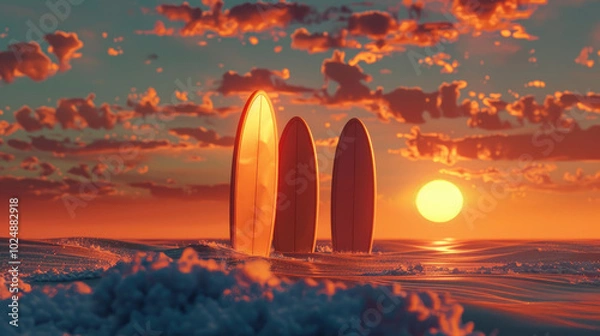 Fototapeta A surfer riding ocean waves, embracing freedom and adventure.