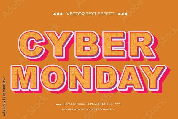 Fototapeta Editable text effect cyber Monday design template