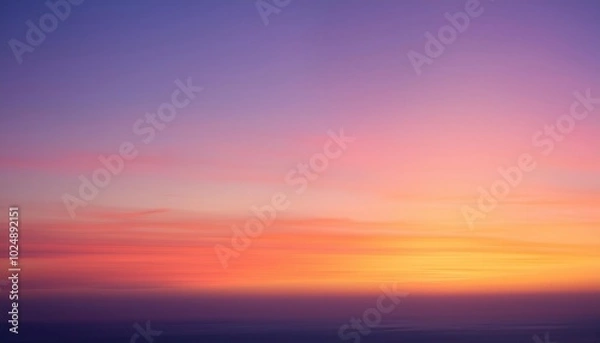 Fototapeta Serenity of Dawn. Calm Ocean Horizon Blending into Pastel Skies During a Peaceful Sunrise. Ideal for Meditation, Relaxation, and Tranquility Themes