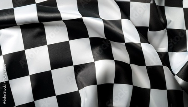Obraz checkered black and white racing flag background