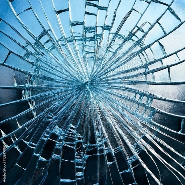Obraz broken glass or ice texture background of cracked window