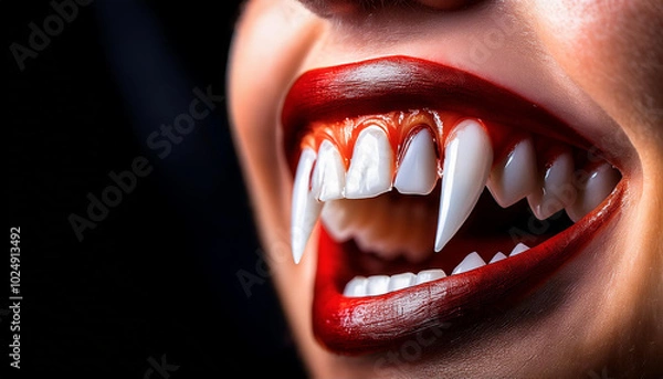 Obraz Vampire fangs halloween texture