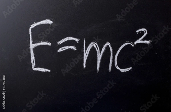 Obraz E equals mc squared on chalkboard