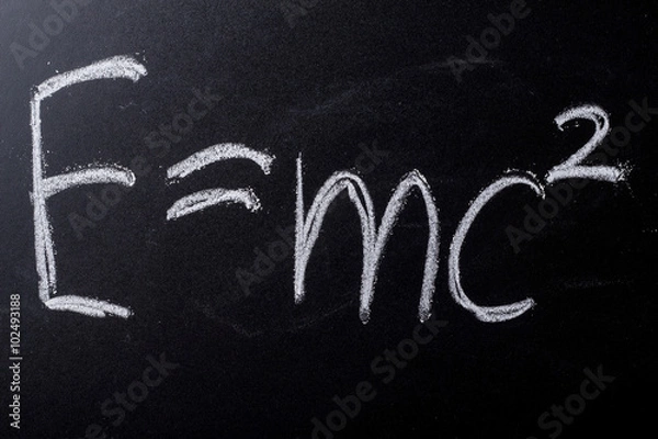 Obraz E equals mc squared on chalkboard