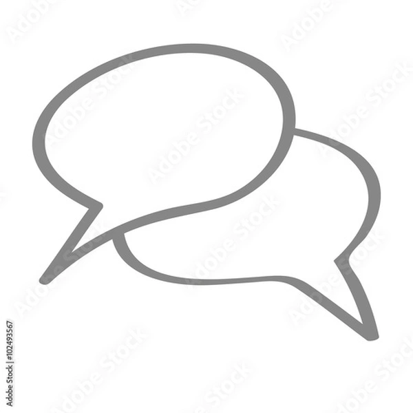Fototapeta Handgezeichnetes Sprechblasen-Icon in grau