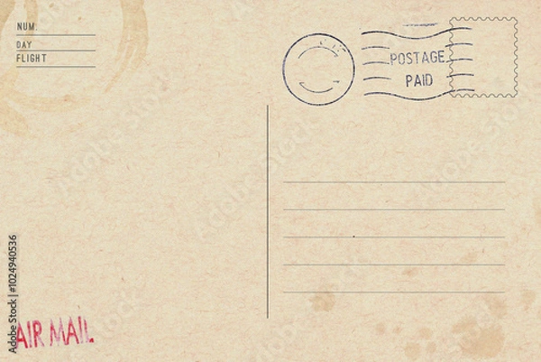 Fototapeta Blank of the old postcard with space for text