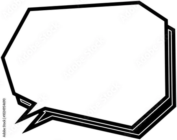 Obraz ポップな角ばった吹き出しフレーム　影付きシンプル