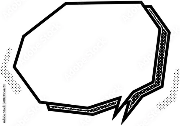 Obraz ポップな角ばった吹き出しフレーム　水玉