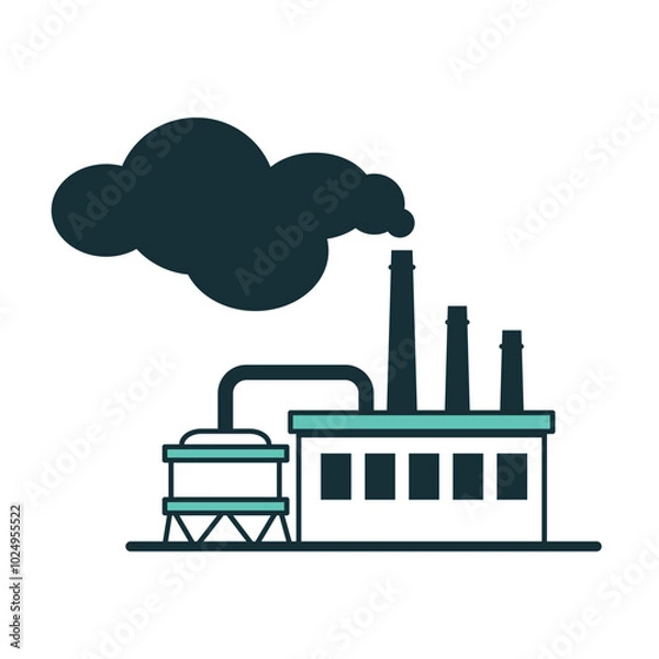 Fototapeta Factory plant icon symbol logo