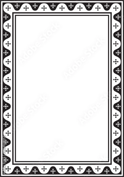 Obraz Vector black monochrome square gothic ornament. Medieval European silhouette, rectangle, border. Classic pattern of the Germans, Angles, Saxons, Franks