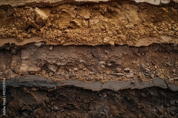 Obraz Earths soil layers  color  texture  background.