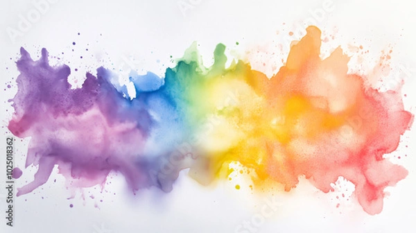 Fototapeta 
A vibrant abstract watercolor explosion in rainbow hues, featuring dynamic organic textures that create a visually striking piece, ideal for art lovers and modern decor.