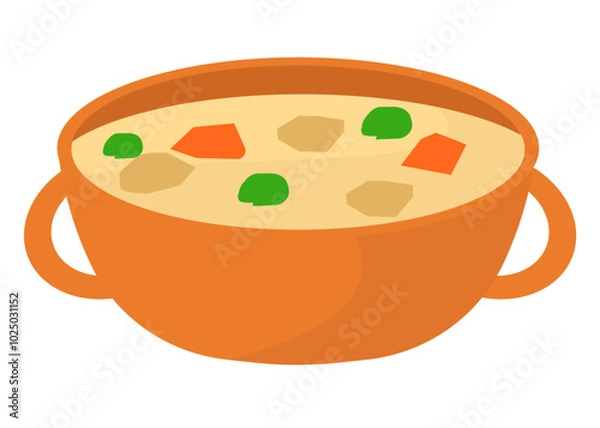 Obraz 鍋に入ったシチュー。ベクターイラスト