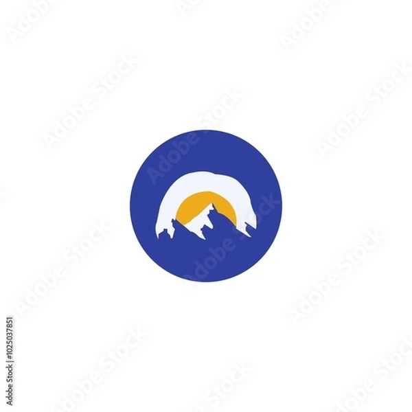 Obraz Mountain logo design illustration vector