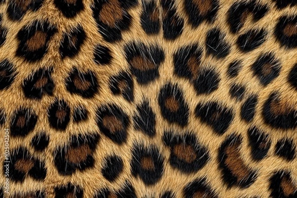 Fototapeta Leopard fur background (real fur) , isolated on white background,  , copy space for text,