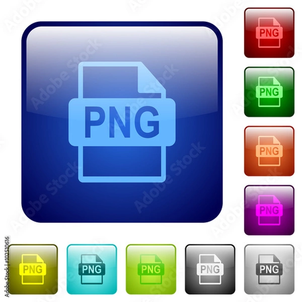 Obraz Color PNG file format square buttons