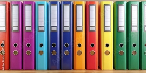 Fototapeta Customizable Binder Spines Template for Organizing Your Documents and Enhancing Your Office Supplies Aesthetic