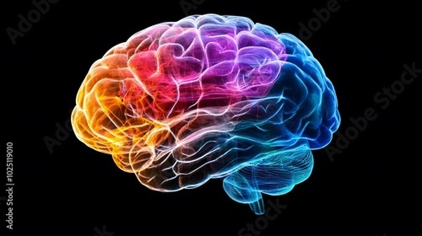 Fototapeta 57. An imaginative view of brain regions engaged during problem-solving