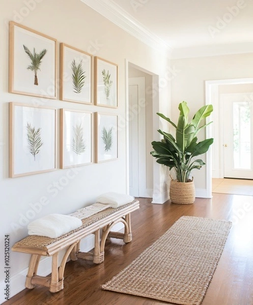 Obraz modern corridor with art on wall