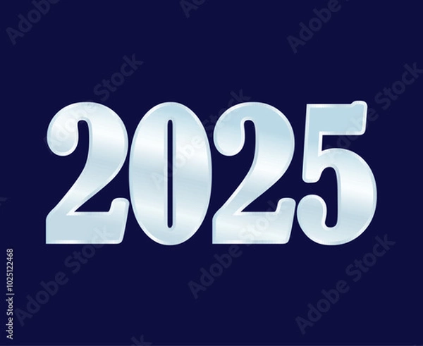 Fototapeta 2025 Happy New Year Abstract Blue And Gray Design Logo Symbol Vector Illustration