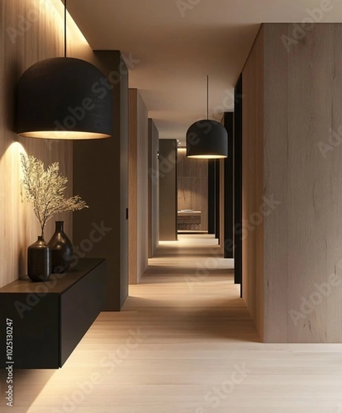 Obraz modern corridor interior with atmospheric lighting