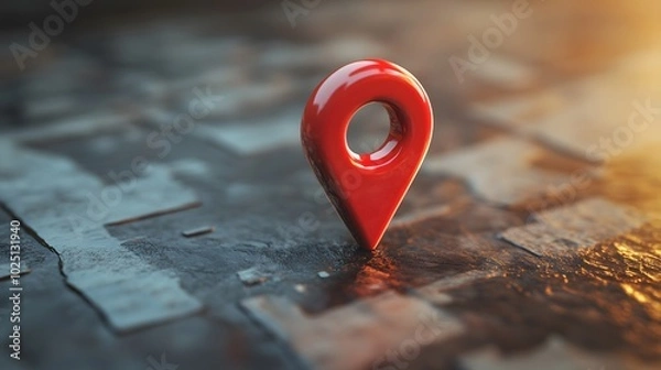 Fototapeta Red Map pin pointer. Modern and cleandesign.