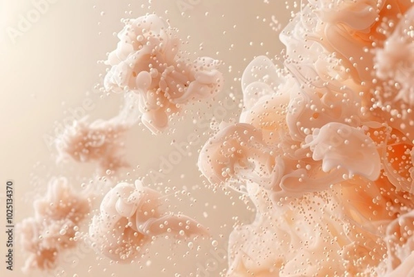 Fototapeta Ethereal Swirls of Color and Bubbles in a Dreamlike Composition