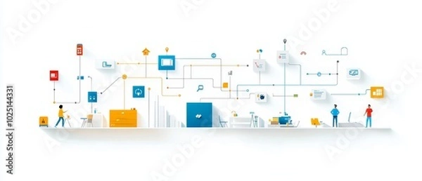 Obraz Flat design for digital project scheduling process