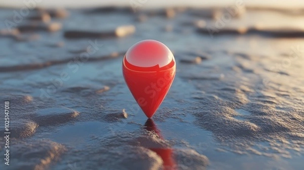 Obraz Red Map pin pointer. Modern and cleandesign.