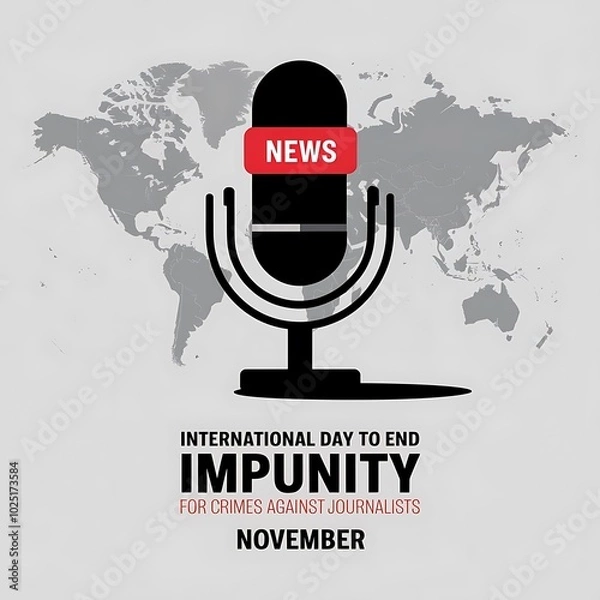 Fototapeta International Day to End Impunity for Crimes Against Journalists design for November awareness campaigns

