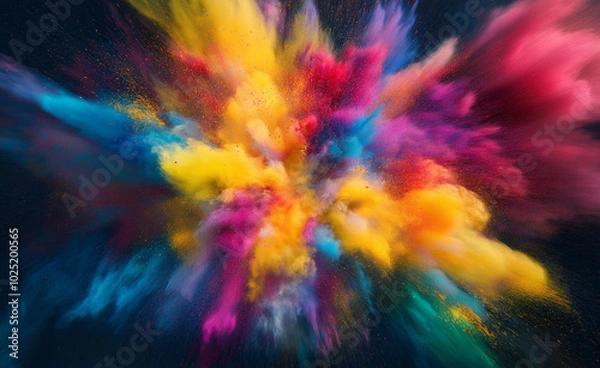 Fototapeta Vibrant explosion of colors blending together in an abstract burst of energy and movement.
