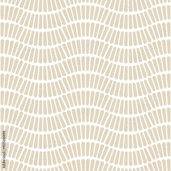 Obraz Classic Vintage Art Deco Tan Waves Abstract Geometric Simple Seamless Vector Repeat Pattern