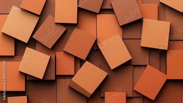 Fototapeta Abstract orange and brown square background