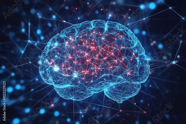 Obraz  background human brain with modern data connections
