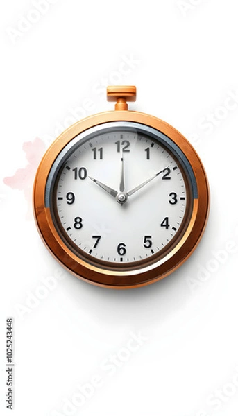 Fototapeta clock 3d render icon isolated with white highlights, png