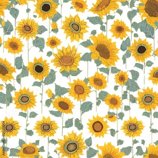 Obraz Sunflower seamless pattern