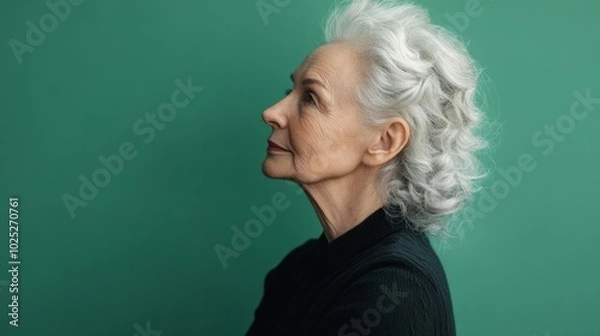 Obraz old woman side profile generative ai