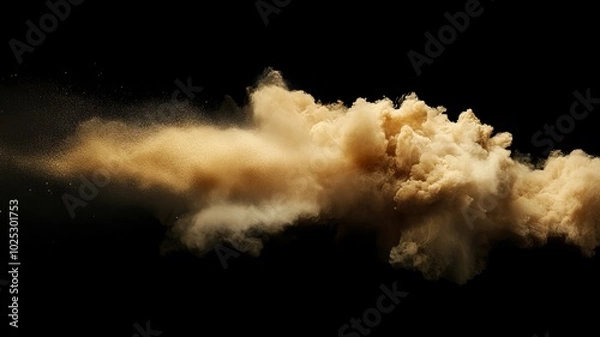 Fototapeta space dust exploding on a black background