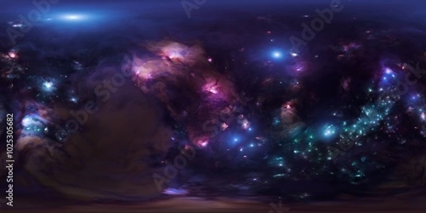 Fototapeta HDRI Space Image-Based Lighting Map for CGI