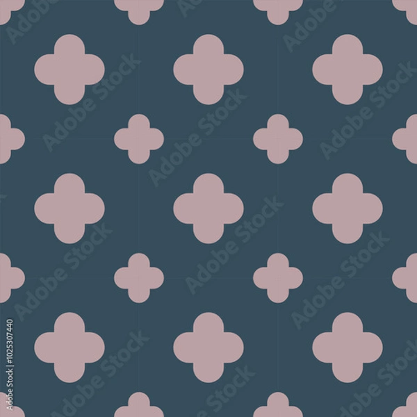 Fototapeta pattern of yellow flowers on blue background for paper and decor, flat, vector